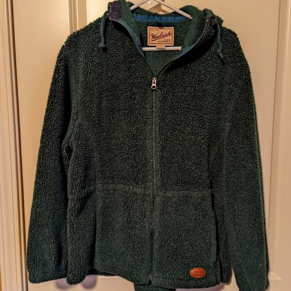 Woolrich Fleece Green Hooded Jacket Women's M